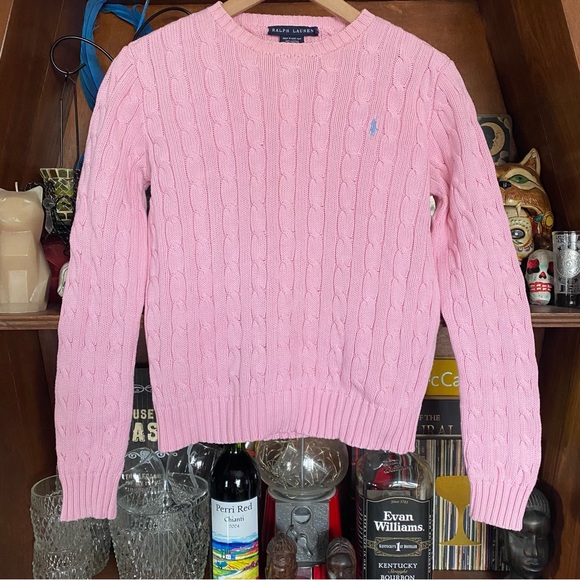Ralph Lauren Pink Cable Knit Sweater size small - Picture 2 of 7